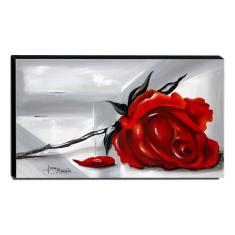 Quadro De Pintura Rosa Vermelha 60x105cm-1563