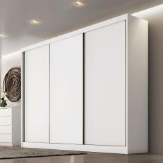 Guarda Roupa Budapest 3 Portas 6 Gavetas Clic Móveis Branco