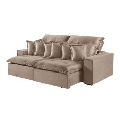 Sofá 2 Lugares Retrátil E Reclinável M-144 Veludo Martins Bege