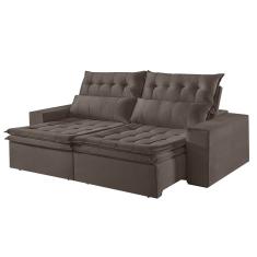 Sofá 2 Lugares Retrátil E Reclinável Martins M-118 Veludo Marrom