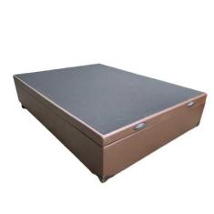 Cama Box Baú Viuvão Sintético Marrom Com 128cm de Largura