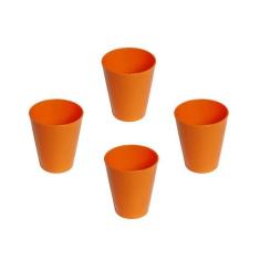 Conjunto De Copos Fresc Vemplast 350Ml 4 Peças Laranja