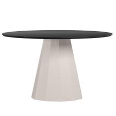 Mesa de Jantar para 6 Lugares 1,35m Tampo Redondo com Vidro Isis Cor O