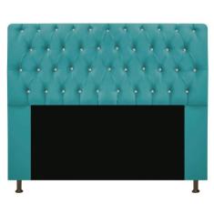 Cabeceira Lady Estofada com Strass 140 cm para Cama Box de Casal Suede