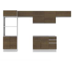 Cozinha Completa Madesa 100% MDF Acordes Com Armário e Balcão, Branco 
