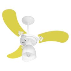 Ventilador Teto New Baby Colors 3 Pás Mdf Branco/Amarelo 110V - Venti-