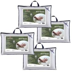 Kit de 4 Travesseiros Médio - Basic Queen - Látex - Dunlopillo