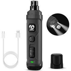 Casfuy Moedor de unhas para cães com 2 luzes LED – Nova versão potente de 2 velocidades, aparador elétrico de unhas para animais de estimação, profissional, silencioso, indolor, para