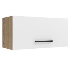 Armário Aéreo de Cozinha Madesa Agata 70 cm 1 Porta Basculante - Rustic/Branco