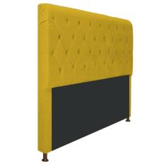Cabeceira Estofada Cristal 160cm Queen Size Amarelo