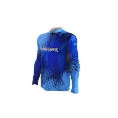 Camiseta Camisa Pesca Proteção Uv50 Mar Negro - Azul Clean Gg