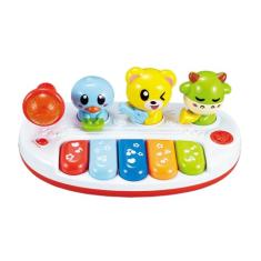 Brinquedo Infantil Piano Musical Com Luz E Som Animais Colorido