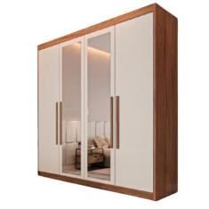 Guarda Roupa 4 Portas Aurora com Espelho - Móveis Europa - Moveis Euro