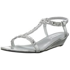 Touch Ups Sandália feminina Jazz Wedge, Prata, 38