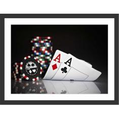 Quadro Decorativo Jogos Pôquer Cartas Naipe Baralho Salas Decorações C
