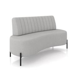 Sofá 2 Lugares Living 160cm Pé Ferro Pto Maraú Linho Cinza K01 - D\`rossi