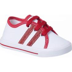 Tenis Sapatinho de sola  Bebe Com cadarço Glitter Faixa - HB Moda Kids