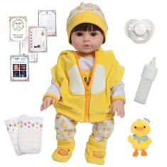 Boneco Reborn Menino Patinho Pelúcia Itens Pode Dar Banho - Cegonha Re
