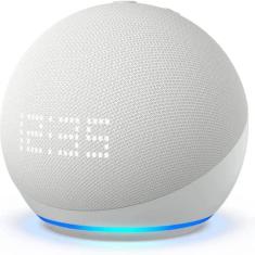Echo Dot 5ª Geração Amazon, Com Relógio, Smart Speaker Com Alexa, Branco
