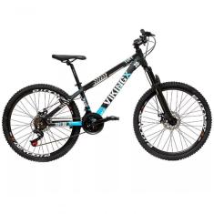 Bicicleta Vikingx Aro 26 Câmbios Importado 21V Aero Preto Azul