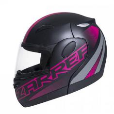 Capacete Zarref Neon V5 Preto Fosco Rosa Robocop TAM 60 - Taurus
