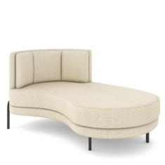Sofá Chaise Longue Sala de Estar Living Lucca Direito D02 Linho Creme 