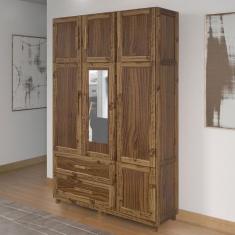 Guarda-Roupa Solteiro Ceará 7 Portas 2 Gavetas 2 Prateleiras com Espel