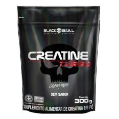 Creatine Turbo BlackSkull - Creatina Monohidratada em pó, com carboidrato para melhor absorção e performance (300g Refil, Sem sabor)