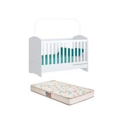 Berço Bala de Menta Branco e Colchão - FdECOR - Gazin