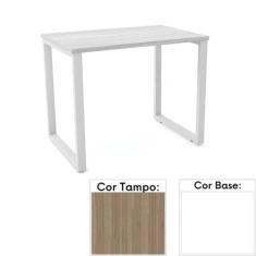 Mesa de Escritório Pé Tubular PE25 em MDP 90 x 45 cm Cor Noce Naturall