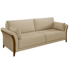 Sofá Decorativo 3 Lugares 222cm Market Linho Bege - Gran Belo