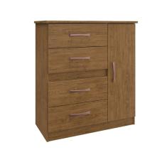 Cômoda 4 Gavetas 1 Porta Caribe 508 Espresso Móveis Nogueira