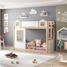 Beliche Montessoriana Garden com Janelinhas Casatema Marroml/Branco