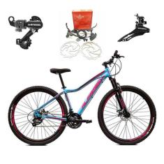 Bicicleta aro 29 Feminina Alfameq Pandora 21v Câmbios Shimano Freios Hidráulicos Garfo com Suspensão-Feminino