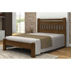 Cama de Casal Antares de Madeira Maciça Angelim Pedra/Tauari