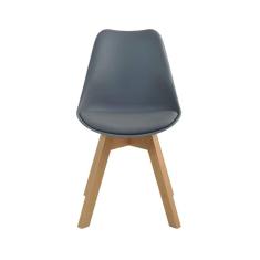 Cadeira Madeira Maciça e Polipropileno Leda Rivatti Cinza