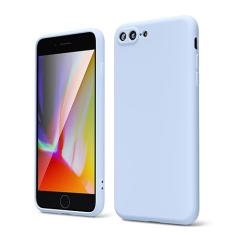 oakxco Capa para iPhone 7 Plus iPhone 8 Plus, silicone líquido, capa macia e fina de gel de borracha macia para mulheres e meninas, design estético sólido de TPU fosco protetor e à prova de choque,