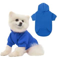 Moletom com capuz básico para cães Kooltail – Suéter com capuz macio e quente para cães com orifício e bolso, casaco de inverno para cães, roupas para clima frio para cães PP-2GG