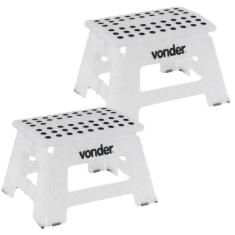Banqueta Plástica Multiuso Dobrável 22 CM 150 KG com 2 Peças VONDER