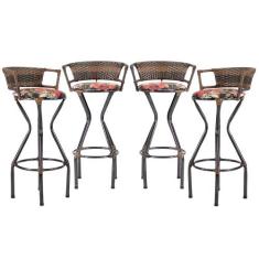 Kit 4 Banquetas Charme Assento Estofado para Área Gourmet  - Coage Móv