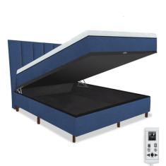 Cama Box Baú e Colchão Magnético Massageador + Cabeceira - Eco New Mas