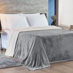 Cobertor King Alaska Dupla Face Sherpa/mantinha - Cinza - Fla