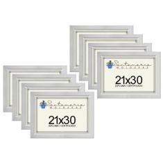 Kit 8 Molduras Porta Diploma Certificado A4 21x30 Branco - Santamaria 