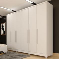 Guarda-Roupa Casal Veneza 6 Portas 4 Gavetas Neve - Tcil Móveis, Moder