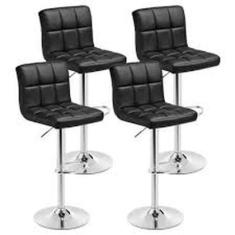 Kit 4 Banquetas Alta Cozinha Bar Balcão Bancada Americana Giratória Go