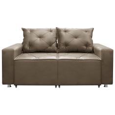 Sofá 2 Lugares Retrátil E Reclinável Bariloche 1.80cm C/ Molas - Suede Bege