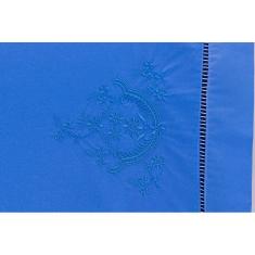 Jogo De Lençol Cama Viúva 100% Algodão 200 Fios 3 Peças Azul