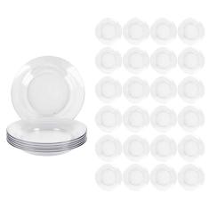 Jogo 24 Pratos 22cm Redondos Fundo Refeição Astral Duralex