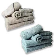 Jogo De Toalhas 4 Banhos 4 Rostos 4 Pisos Grande Grossa Bege+verde