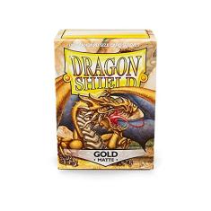 10 Packs Dragon Shield Matte Gold Standard Size 100 ct Card Sleeves Display Case
